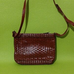 Gem & Harmony Rich Brown Woven Crossbody Bag Vintage